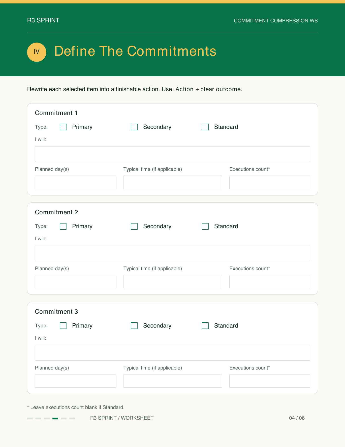 Commitment Compression WS - page 4, Define The Commitments